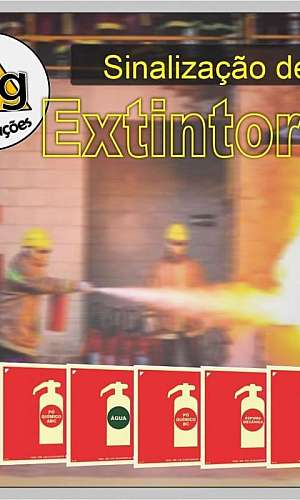 Placa de identificação de extintor de incêndio