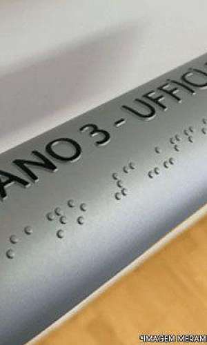 placa em braille para corrimão placa em braille para corrimão