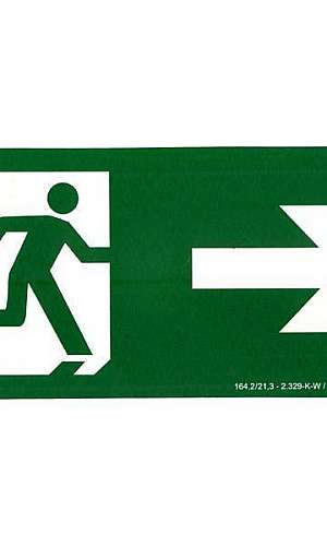 Placas de sinalização de saída de emergência