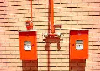 Demarcação de piso para extintores e hidrantes